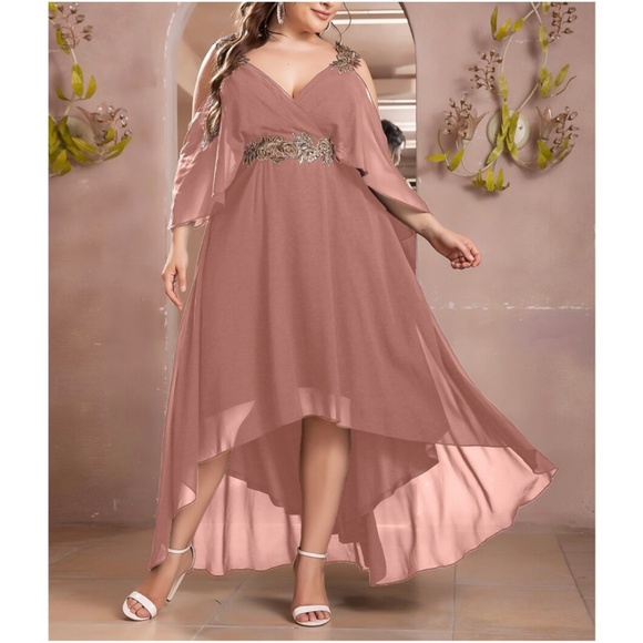 Dresses & Skirts - Luxe Plus Sequin Cold Shoulder Formal Evening Prom wedding Dress